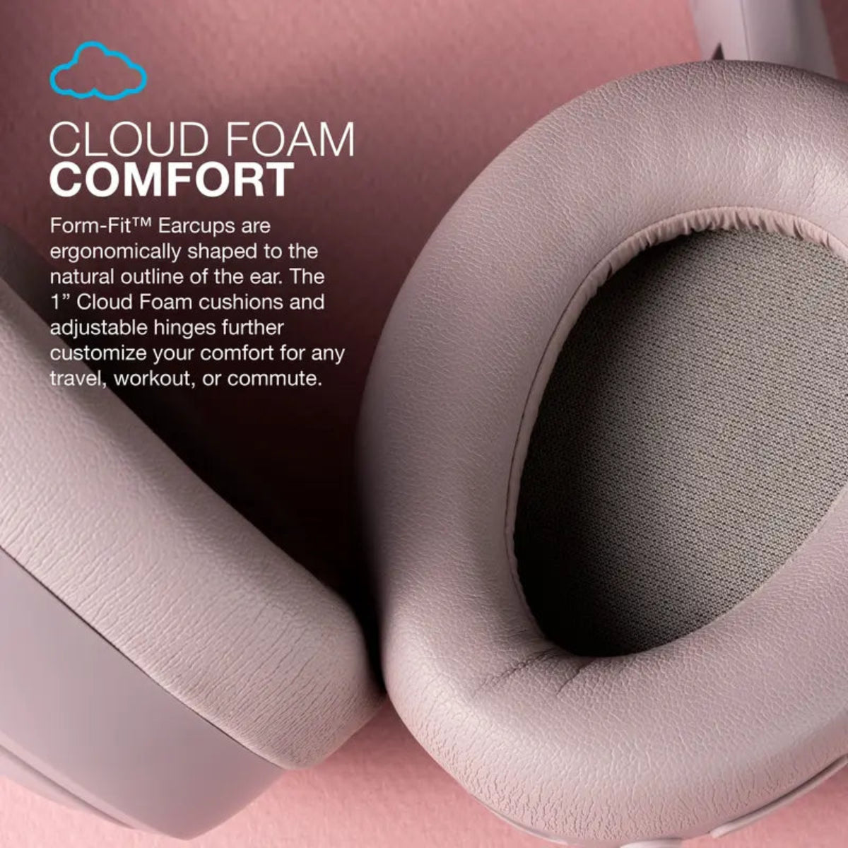 JLab JBuds Lux Active Noise Cancellation Wireless Bluetooth Headphones, Custom EQ, Over-Ear, Be Aware Safety Mode. Foldable, iPhone / Android
